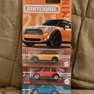Matchbox Mini Cooper Trio - Orange, Red, Blue